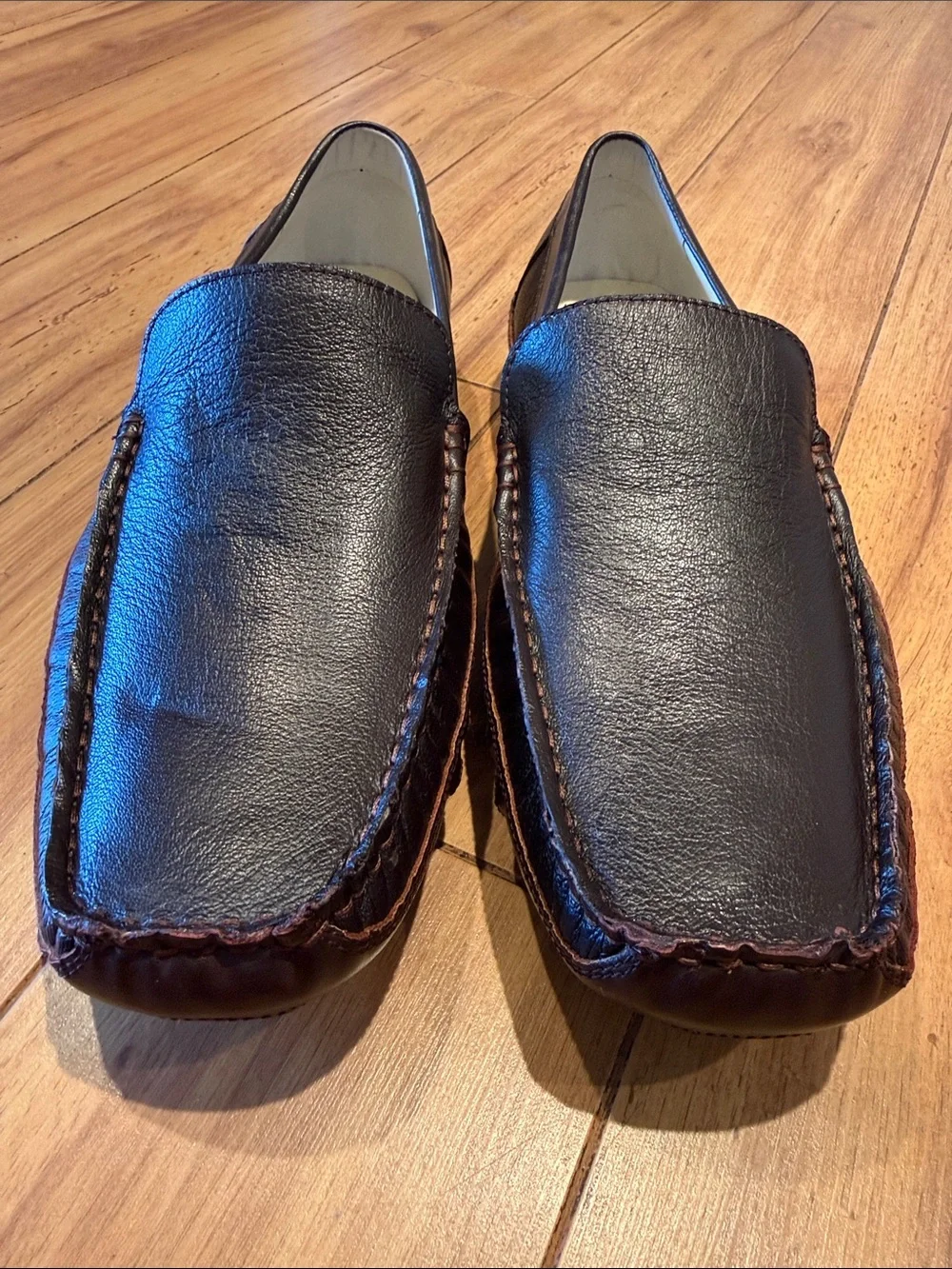Kenneth Cole Reaction W60216 Brown Leather Driving Loafers NWOT